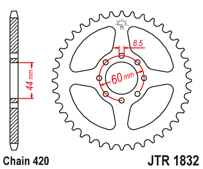 JT SPROCKETS JTR1832.52 (446152jt, JTR832.52)